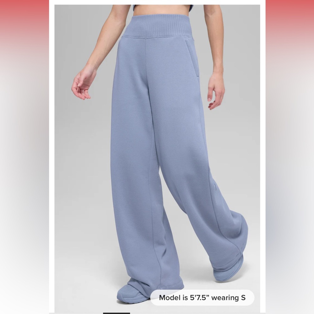 ALO Yoga Serenity Wide Leg Sweatpant Large Limited: Winter Frost NWT NEW pants - Picture 4 of 16